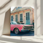 Classic Pink Car House, arte de Bethany Young impreso en canvas