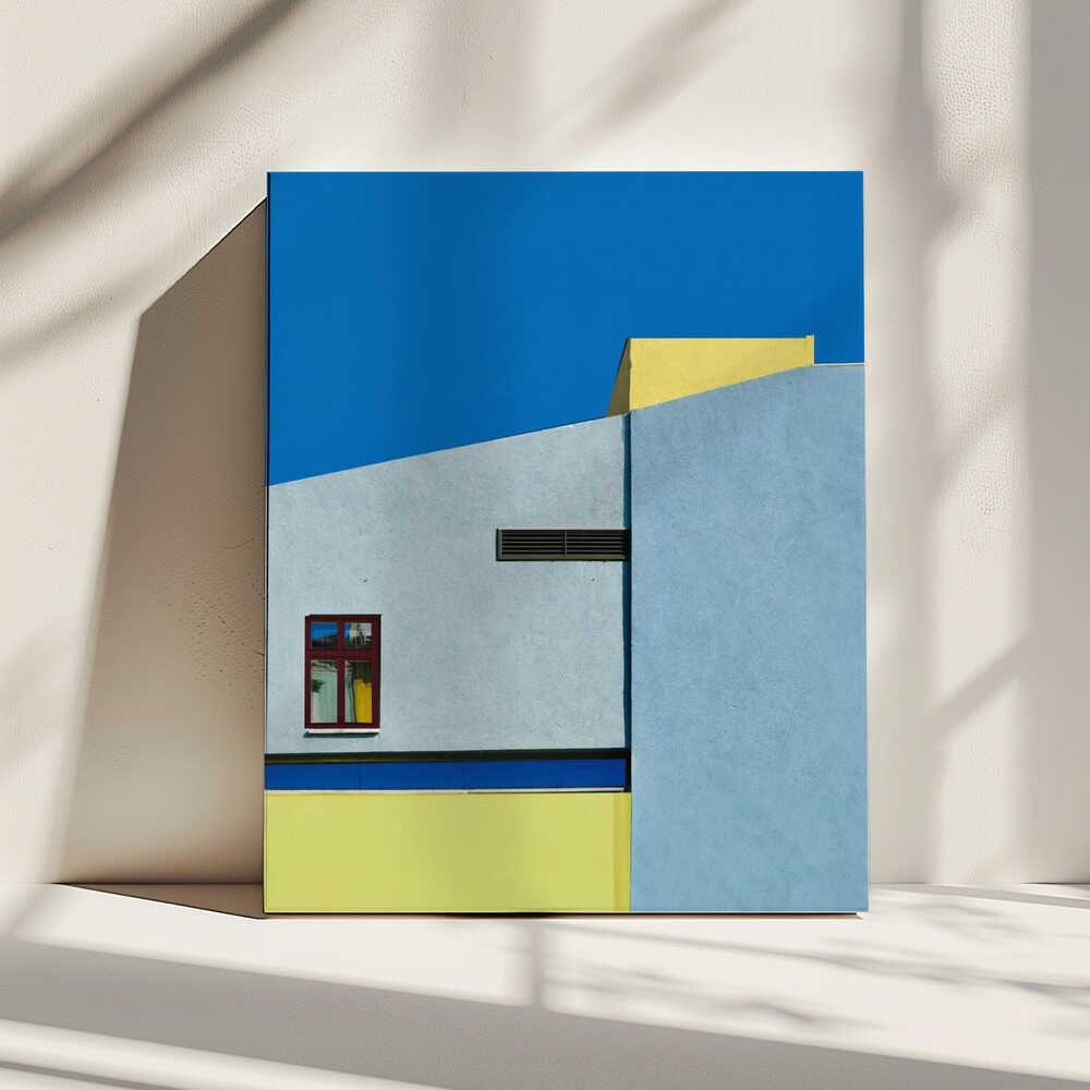 Vibrant Geometric Facade, arte de Arnon Orbach impreso en canvas