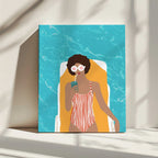 Woman Poolside Relaxation, arte de Uma Gokhale impreso en canvas