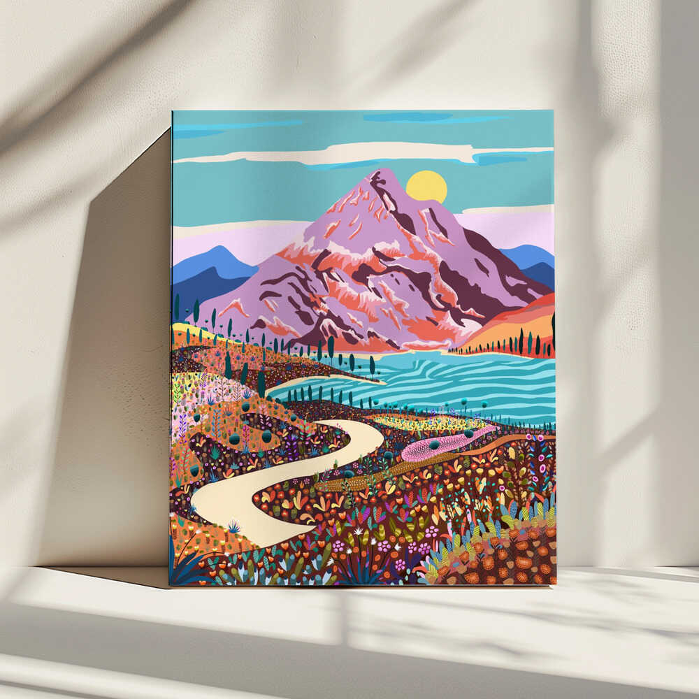 Vibrant Mountain Valley, arte de Uma Gokhale impreso en canvas