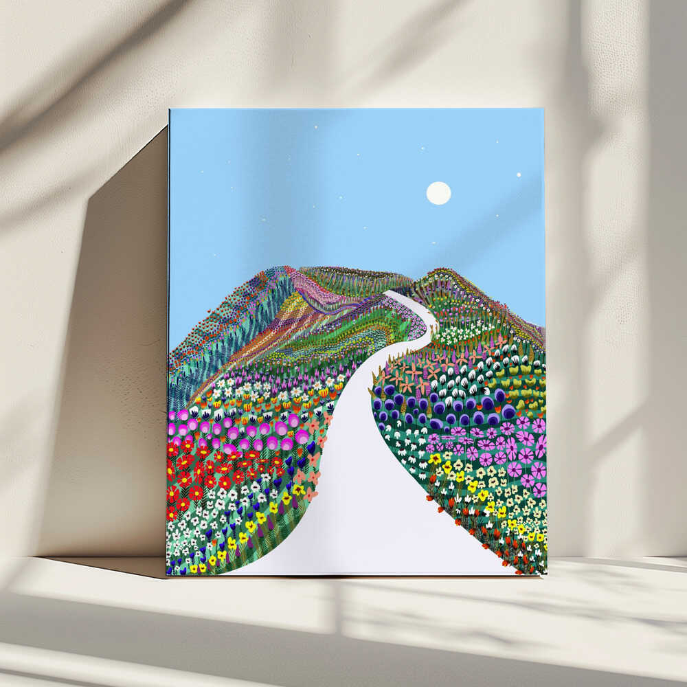 Winding Flower Mountain Path, arte de Uma Gokhale impreso en canvas