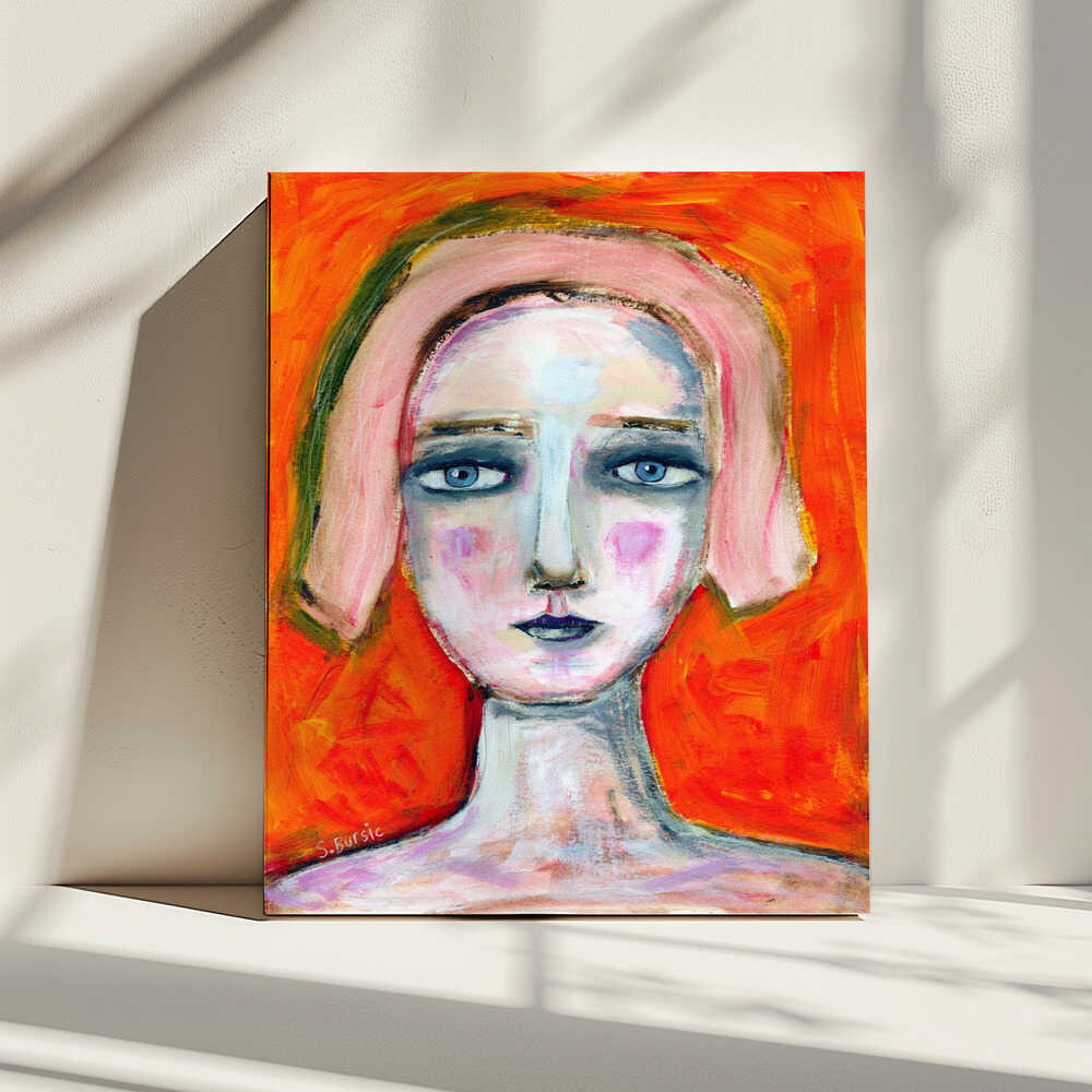 Melancholy Woman Portrait, arte de Sharyn Bursic impreso en canvas
