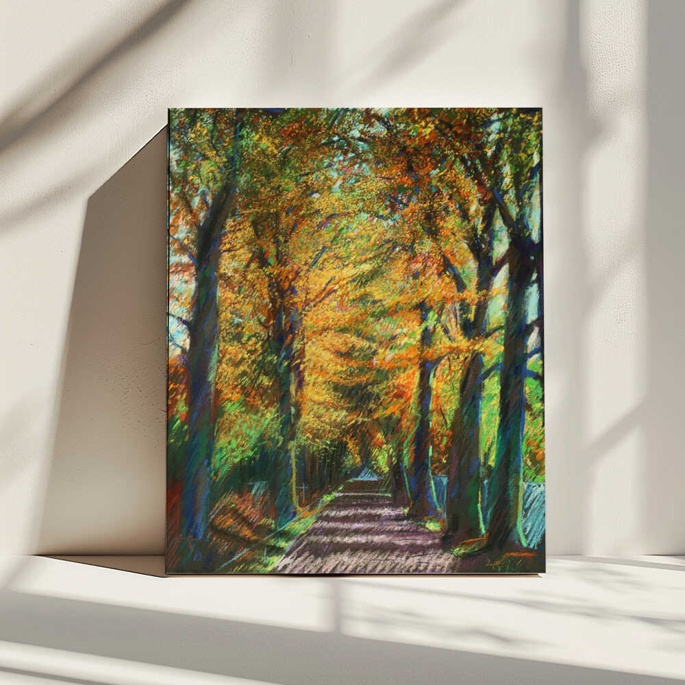 Golden Autumn Avenue, arte de Corné Akkers impreso en canvas