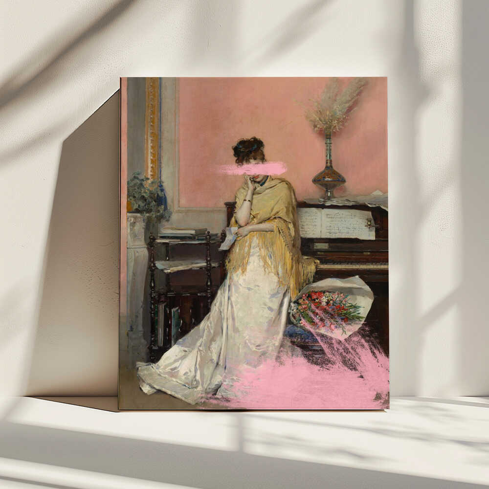Melancholy Pink Lady, arte de Talitha McQueen impreso en canvas