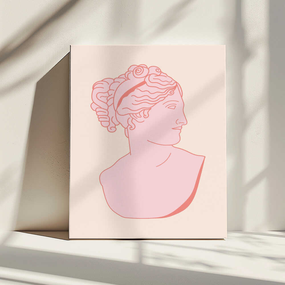 Pink Classical Bust, arte de Talitha McQueen impreso en canvas