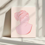 Pink Classical Bust, arte de Talitha McQueen impreso en canvas