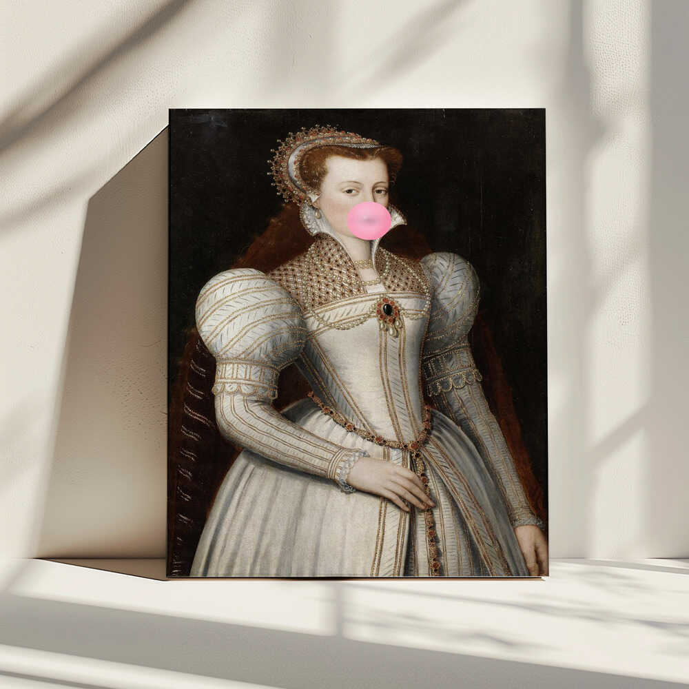 Regal Bubblegum Portrait, arte de Talitha McQueen impreso en canvas