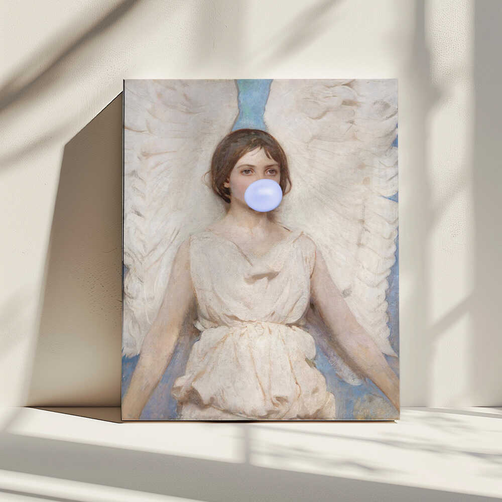 Ethereal Bubblegum Angel, arte de Talitha McQueen impreso en canvas