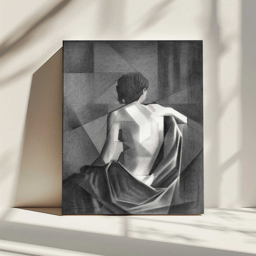 Geometric Draped Figure, arte de Corné Akkers impreso en canvas