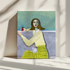 Pensive Girl and Rabbit, arte de Sharyn Bursic impreso en canvas