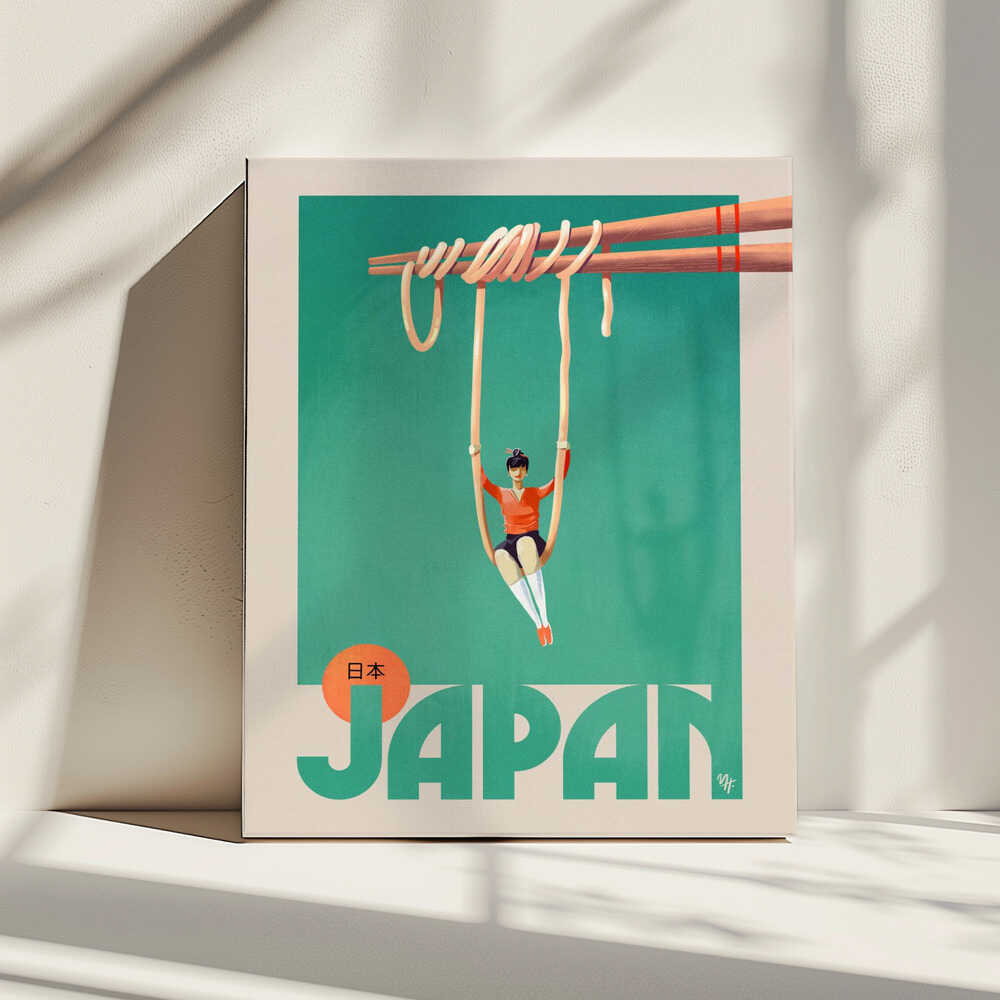 Japanese Noodle Swing, arte de Mark Harrison impreso en canvas