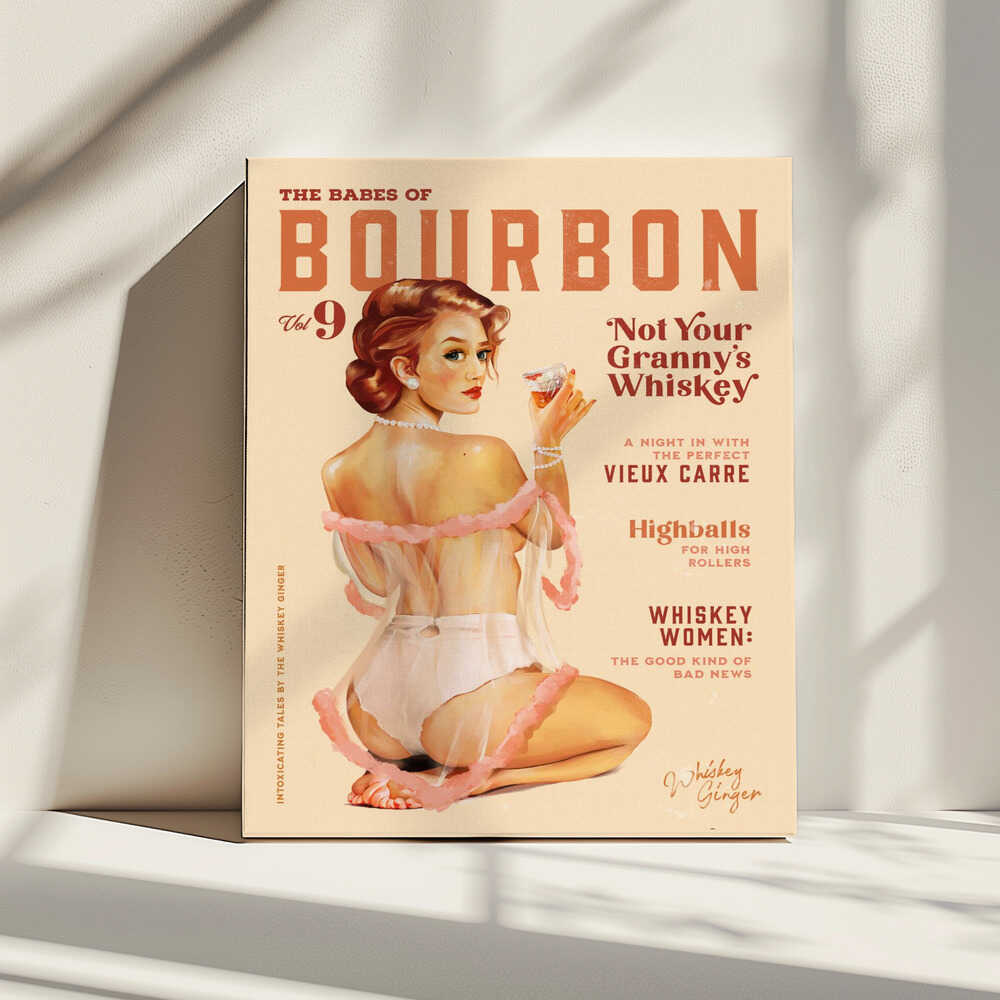 Babes of Bourbon Vol 9 Vintage Whiskey Pinup, arte de The Whiskey Ginger impreso en canvas
