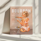 Bourbon Babe Vol 16 Vintage Vodka Martini Pin Up Girl, arte de The Whiskey Ginger impreso en canvas