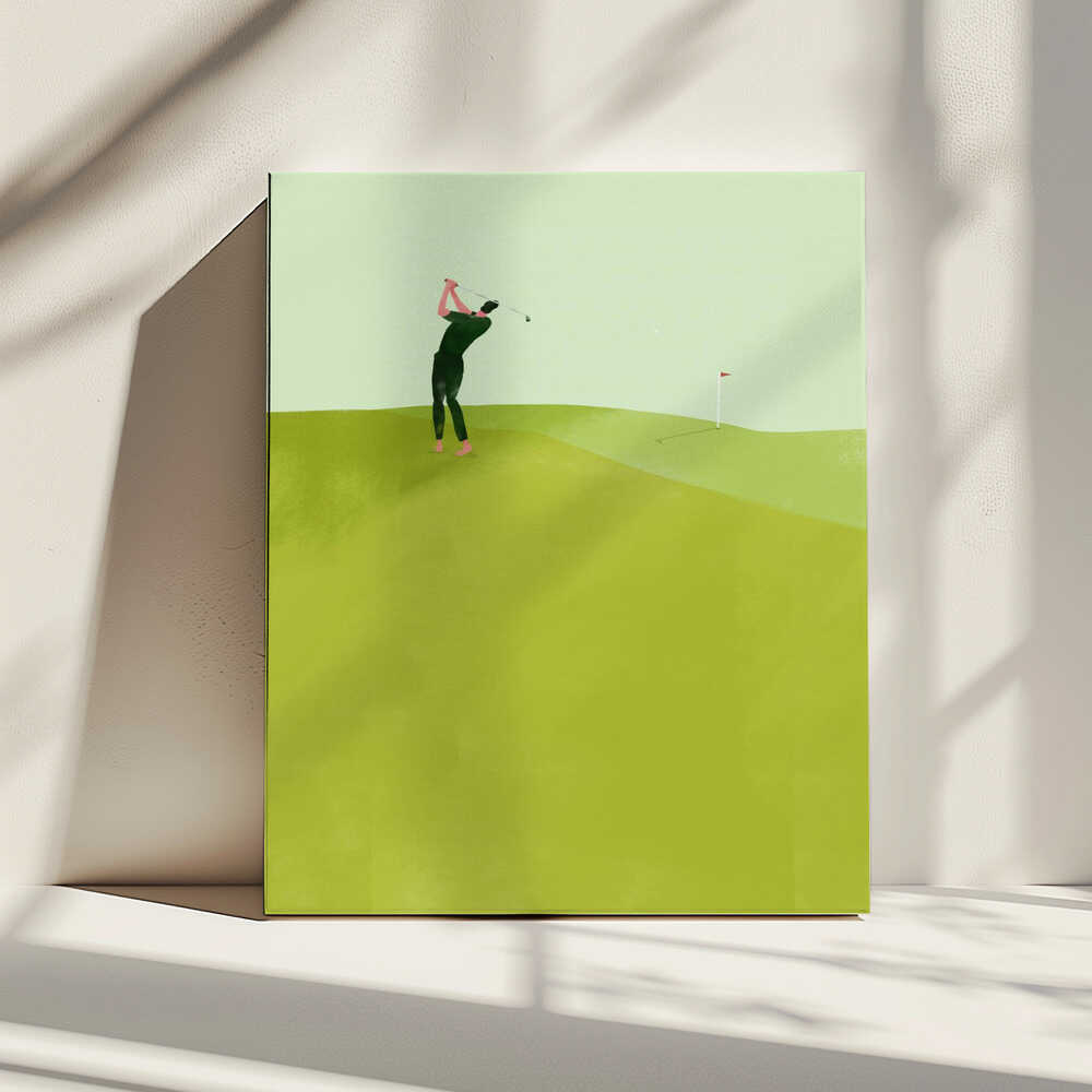 Golfer's Green Swing, arte de Annelien Smet impreso en canvas