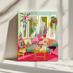 Vibrant Cats And Plants, arte de uta krogmann impreso en canvas