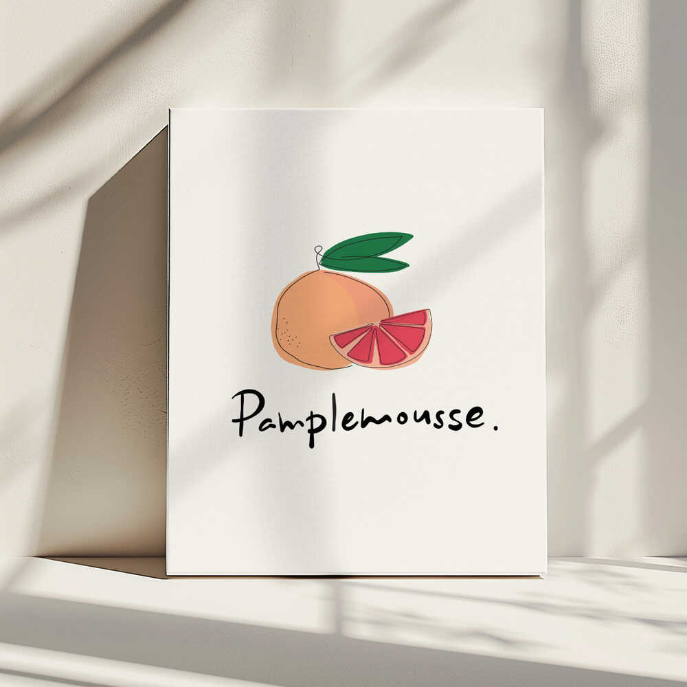 Pamplemousse Fresh Citrus, arte de Rio Soléy impreso en canvas
