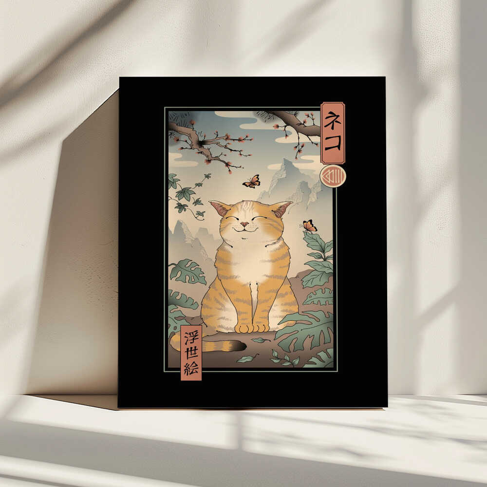 Edo Cat By Vincent Trinidad Art, arte de Vincent Trinidad impreso en canvas