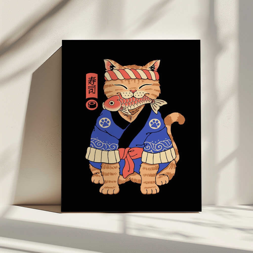Sushi Meowster, arte de Vincent Trinidad impreso en canvas