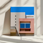 Pink Geometric Architecture, arte de Arnon Orbach impreso en canvas