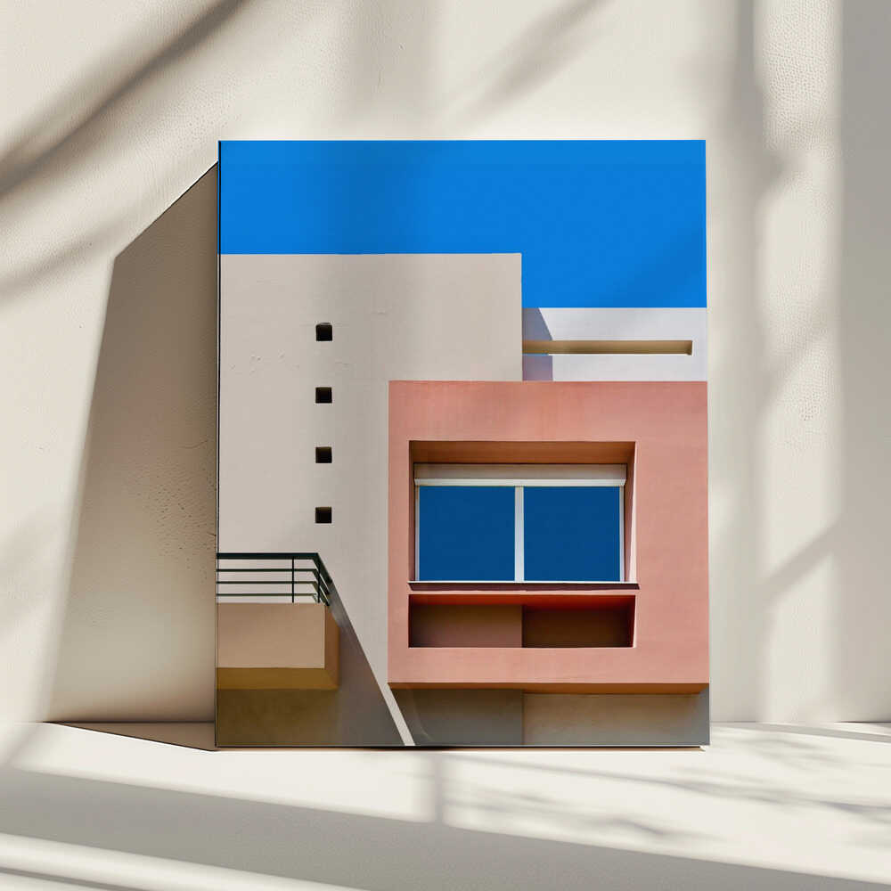 Pink Geometric Architecture, arte de Arnon Orbach impreso en canvas