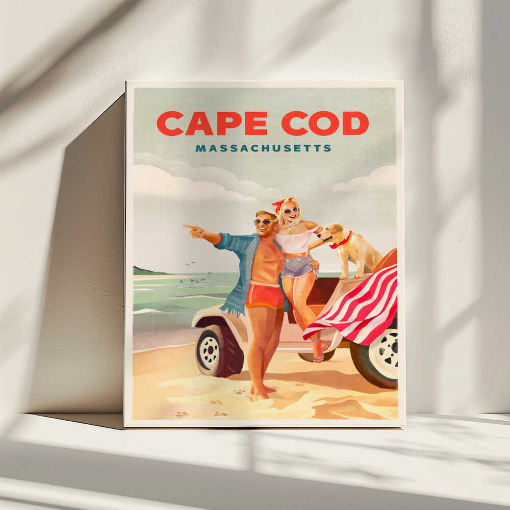 Cape Cod Massachusetts Summer Beach Art, arte de The Whiskey Ginger impreso en canvas