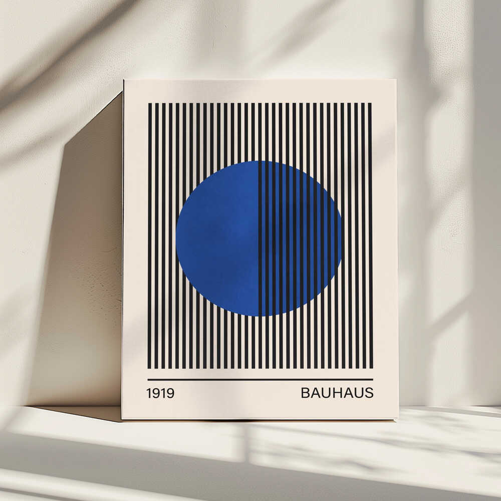 Geometric Blue Circle, arte de Vitor Costa impreso en canvas