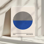 Geometric Blue Circle, arte de Vitor Costa impreso en canvas
