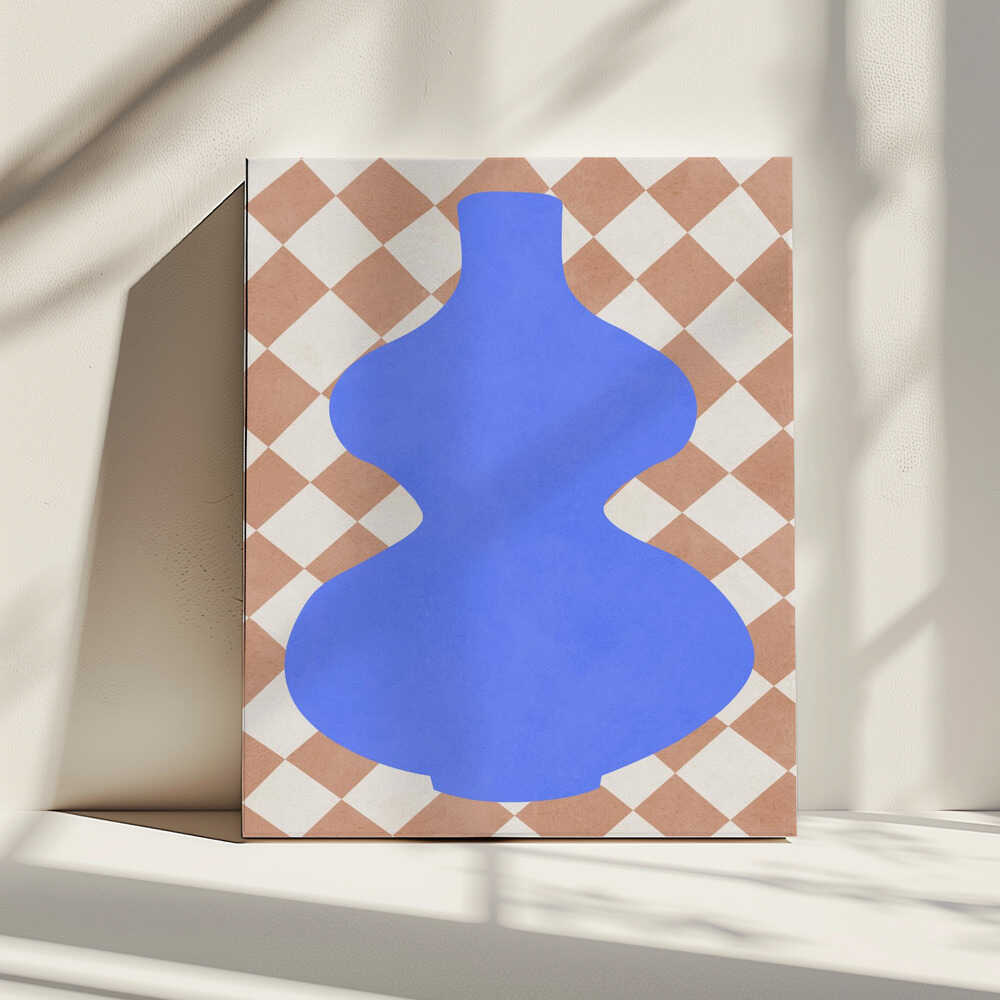 Blue Abstract Vase, arte de Vitor Costa impreso en canvas