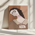 Pensive Woman Portrait, arte de Sharyn Bursic impreso en canvas