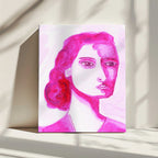 Expressive Pink Portrait, arte de Sharyn Bursic impreso en canvas