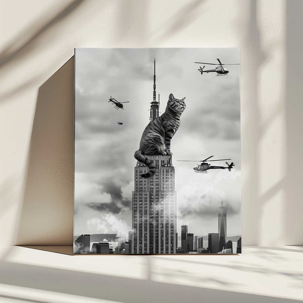 Cat on top, arte de Dikhotomy impreso en canvas