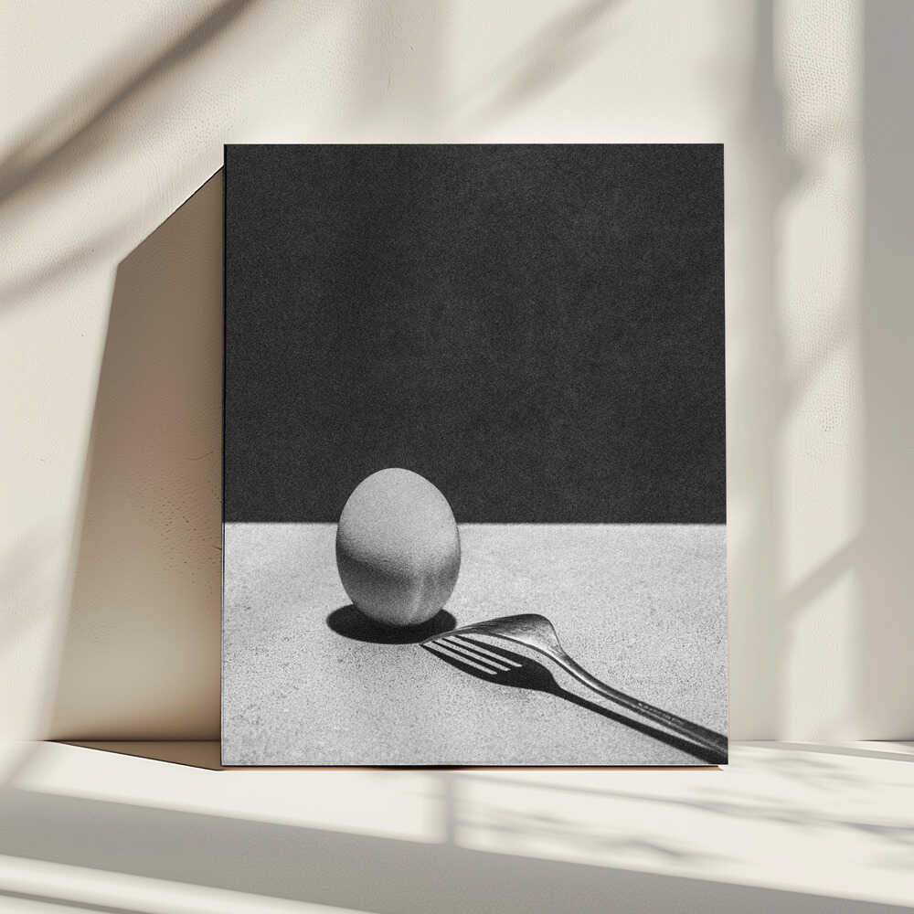Egg Fork Shadow Play, arte de Haruto Shimaoka impreso en canvas