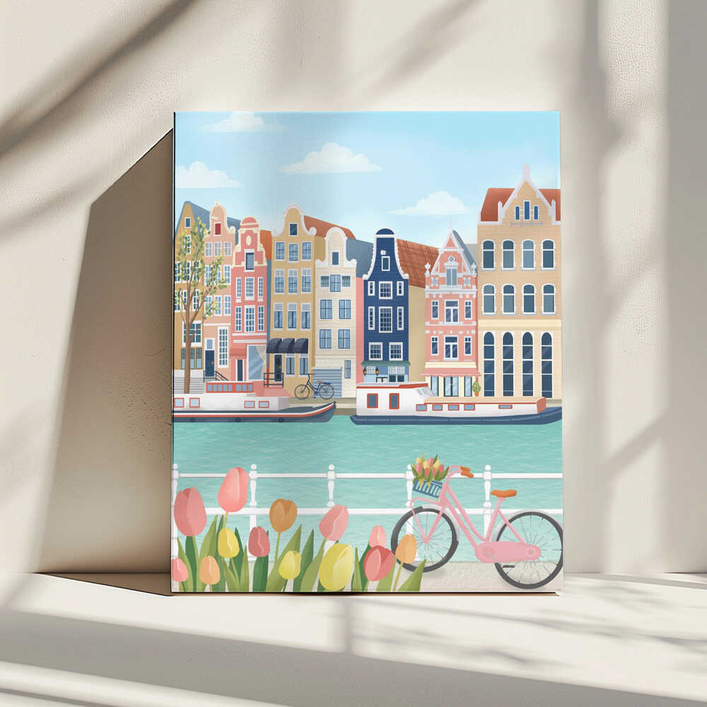 Amsterdam City, arte de Petra Lizde impreso en canvas