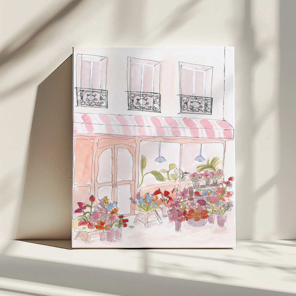 Pink Flower Shop, arte de Katharina Puritscher impreso en canvas
