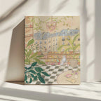 Antique Parisian Book Store Cat, arte de Katharina Puritscher impreso en canvas