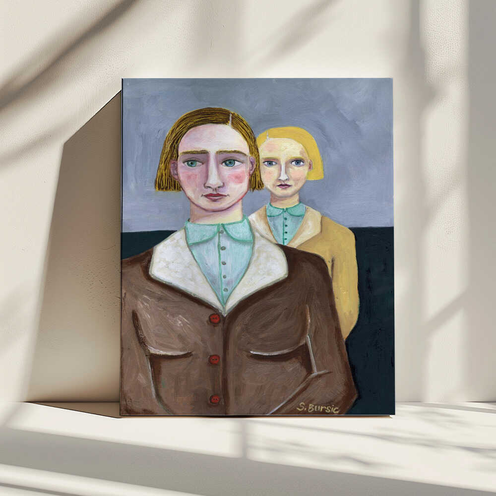 Vintage Folk Portraits, arte de Sharyn Bursic impreso en canvas