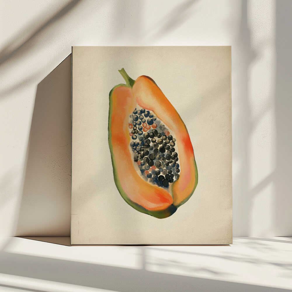 Vibrant Papaya Half, arte de Josie George impreso en canvas