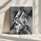 Dynamic Cubist Figure, arte de Corné Akkers impreso en canvas