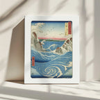 Awa Province Naruto Whirlpools, arte de Utagawa Hiroshige impreso en canvas