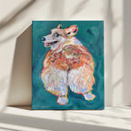Vibrant Corgi Dog, arte de Pauline Wegman | Key and Sea Creative impreso en canvas