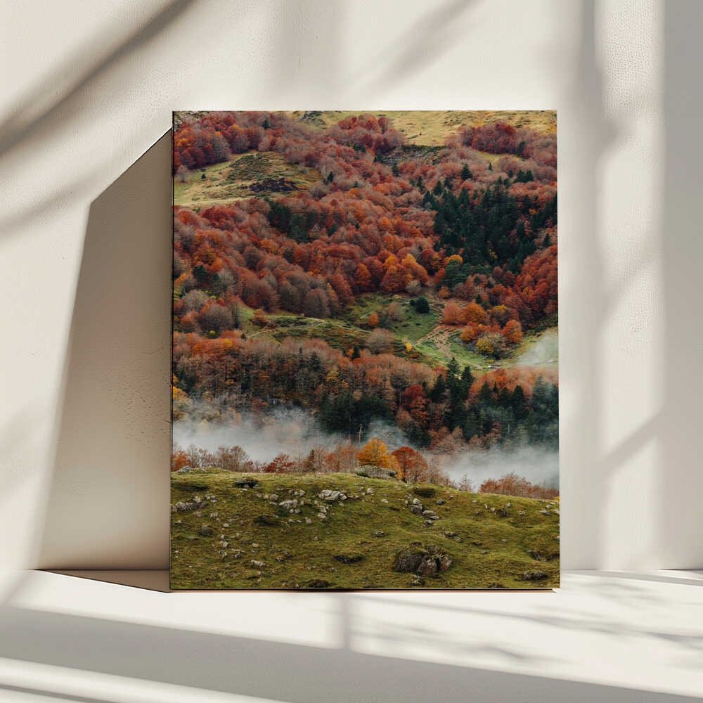 Colorful Autumn Forest Mist, arte de Javier Pardina impreso en canvas