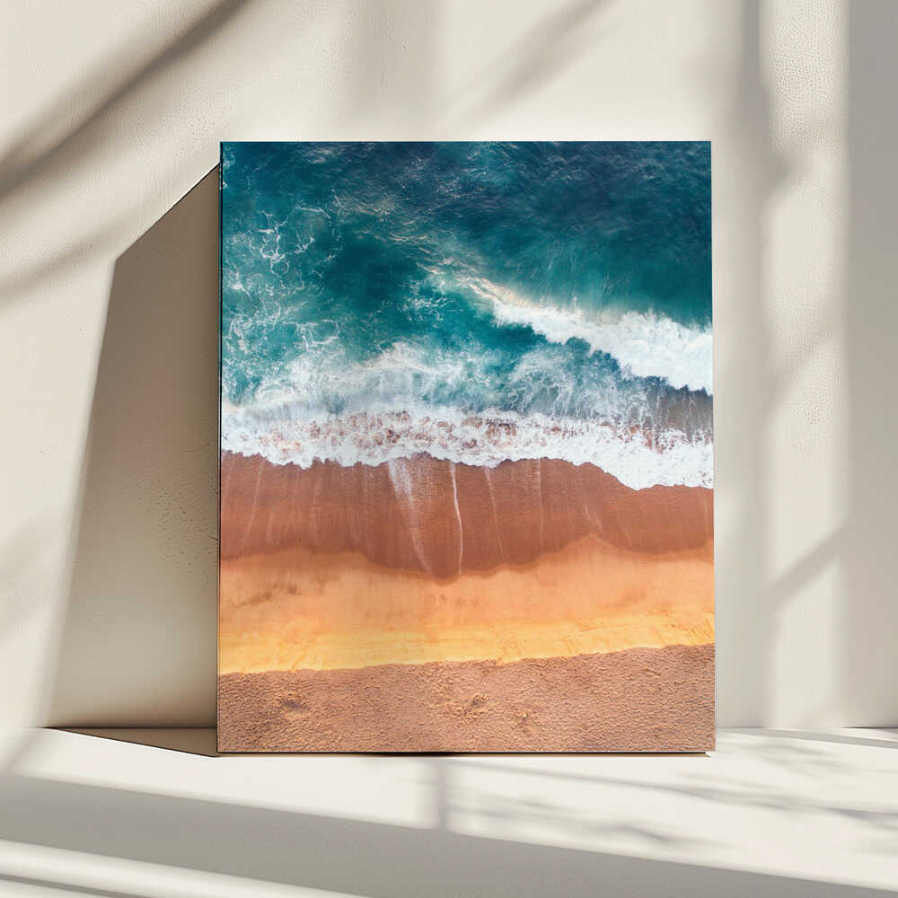 Aerial Beach Waves, arte de Javier Pardina impreso en canvas
