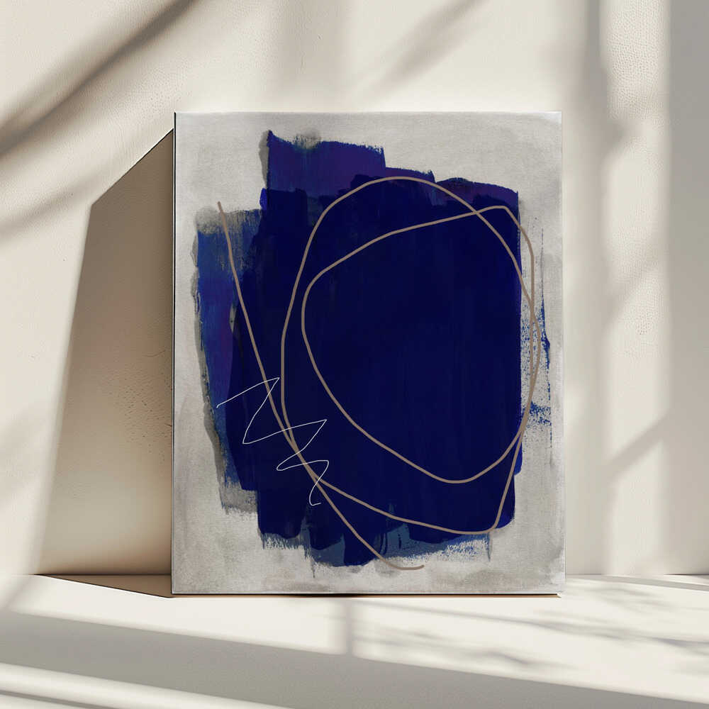 Blue Strokes 5, arte de Mareike Böhmer impreso en canvas