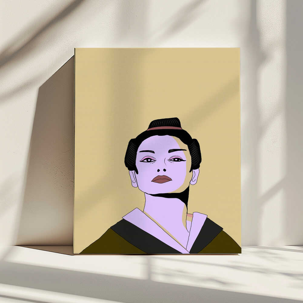 Stylized Geisha Portrait, arte de Nicholas impreso en canvas