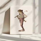Frog In Vintage Golf Attire, arte de Mike Koubou impreso en canvas