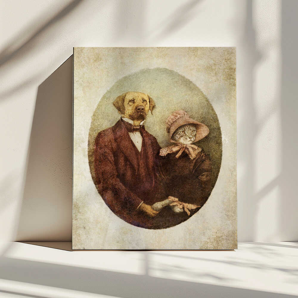Victorian-style Portrait Couple, arte de Mike Koubou impreso en canvas