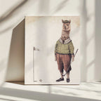 Alpaca Golf Club, arte de Mike Koubou impreso en canvas