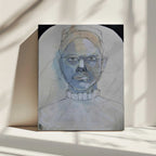 Blue Tones Portrait, arte de Doris Schmitz impreso en canvas
