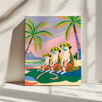 Meerkats Beach Vacation, arte de Uma Gokhale impreso en canvas