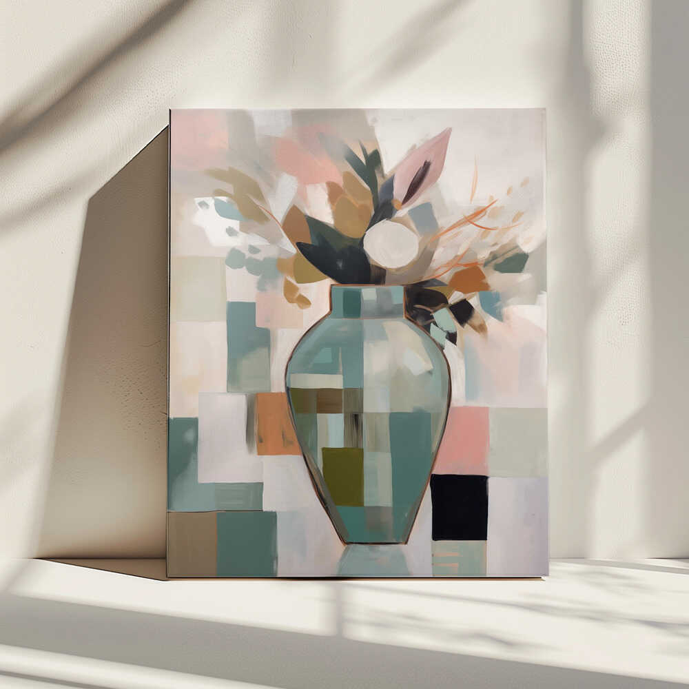Geometric Floral Vase, arte de Andreas Magnusson impreso en canvas